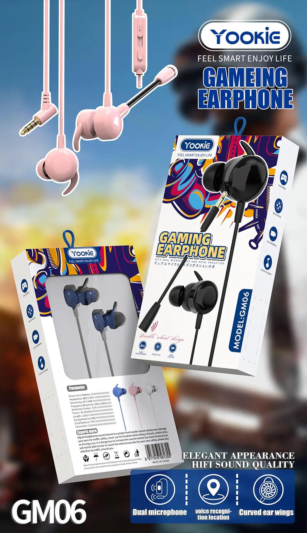 YooKie GAMING MINI WIRELESS HEADSET - GM06
