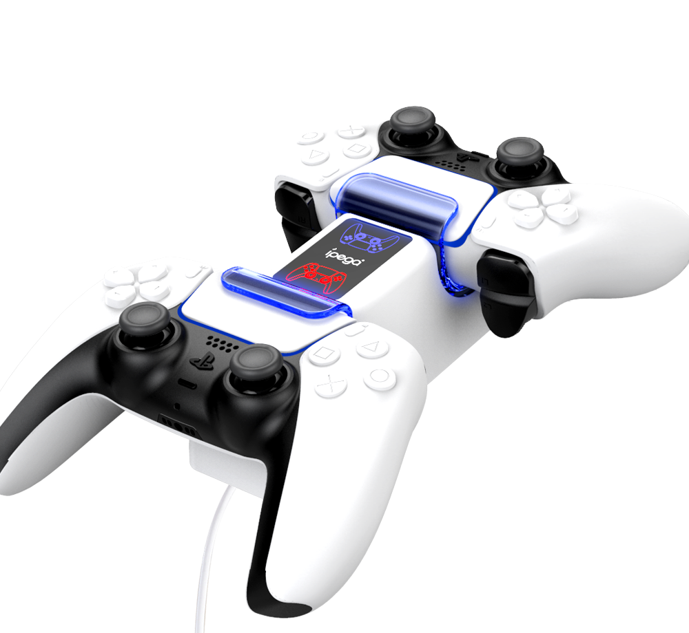 Gaming controller with digital display on a white background