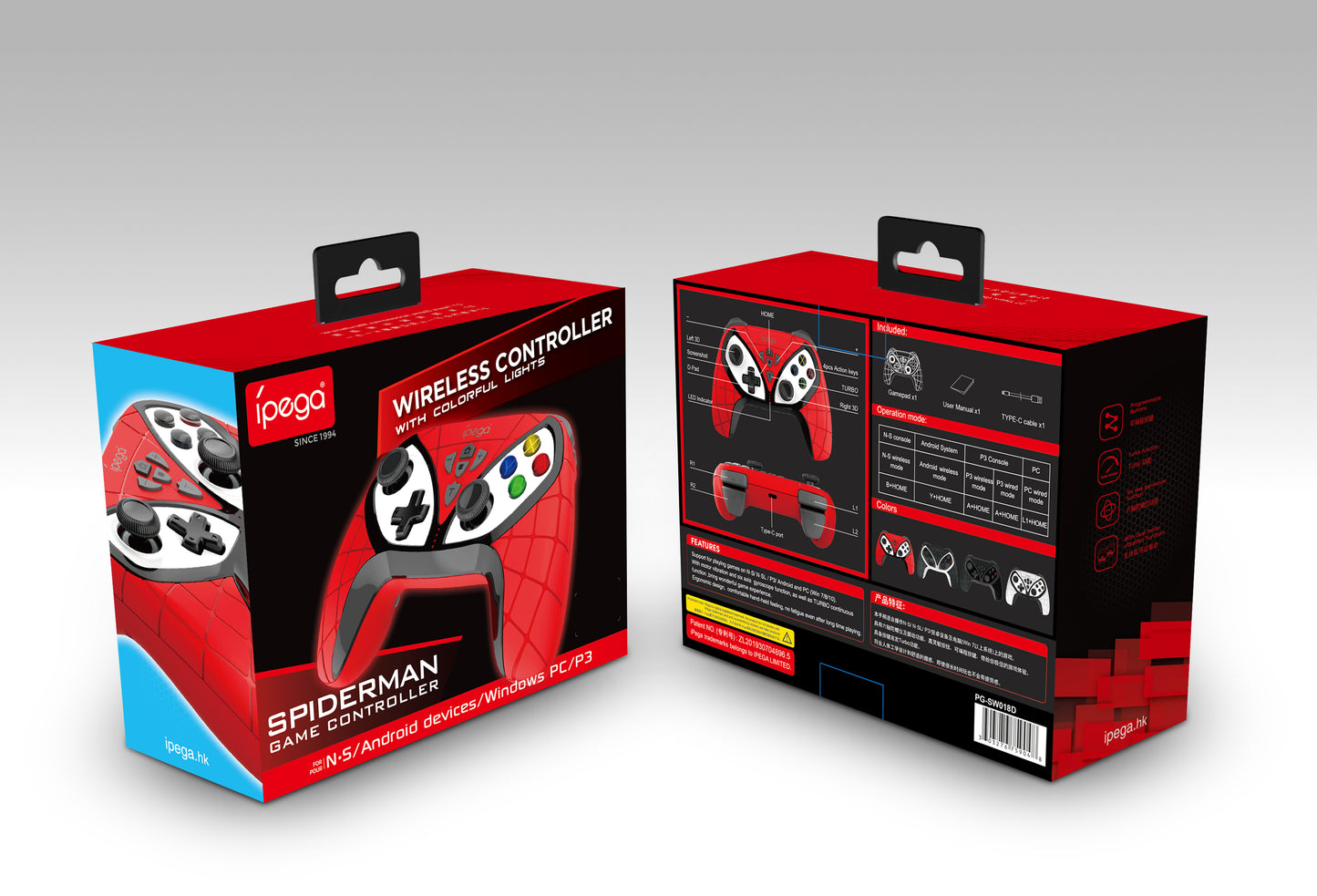 PG-SW018D - IPEGA- SPIDERMAN GAME CONTROLLER - RED