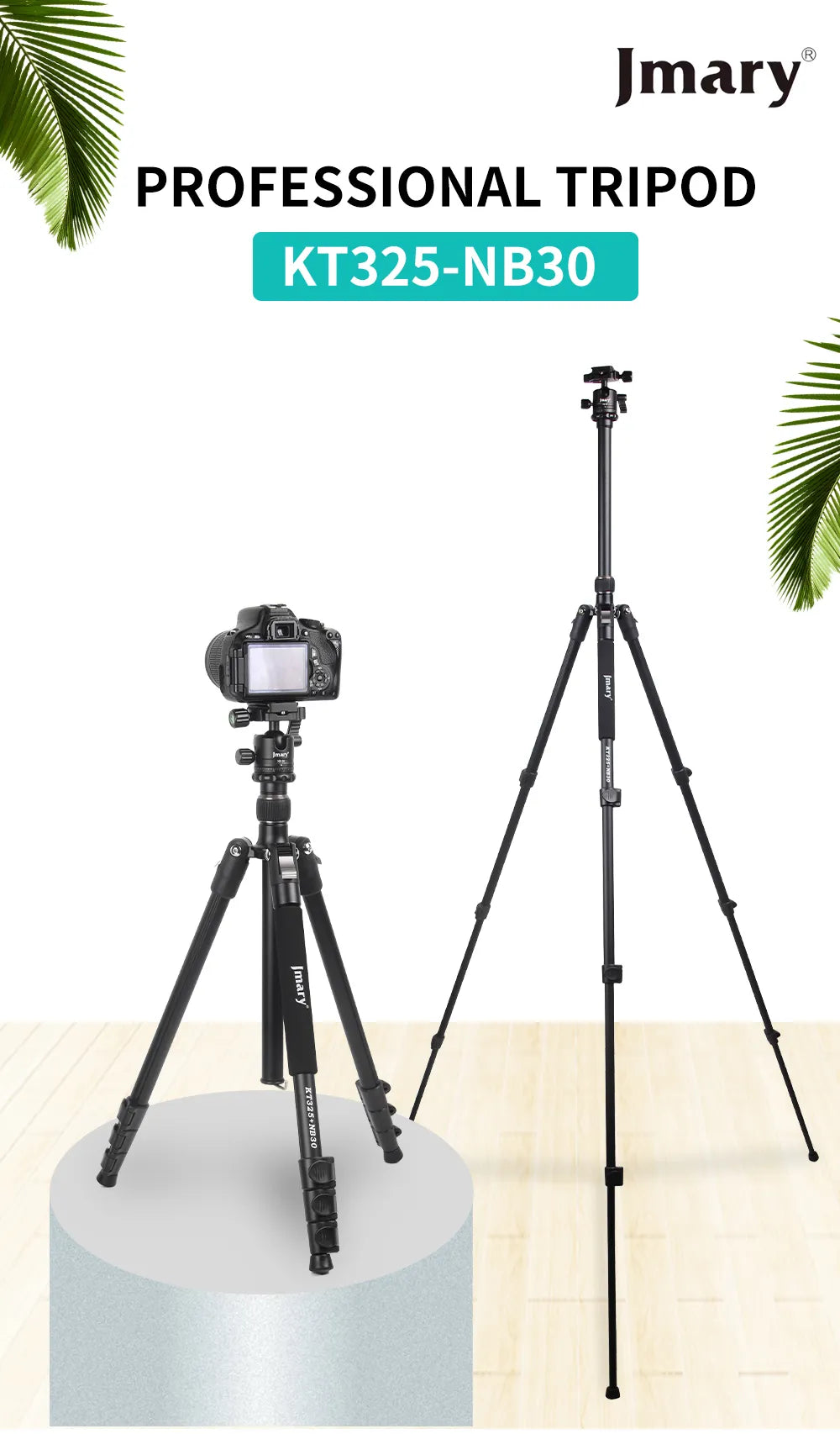 KT325-NB30 - JMARY - 1.64M 2-in-1 Tripod with panoramic ball head