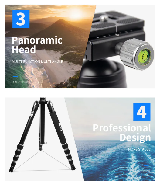 1.57M 2-in-1Tripod with panoramic ball head
