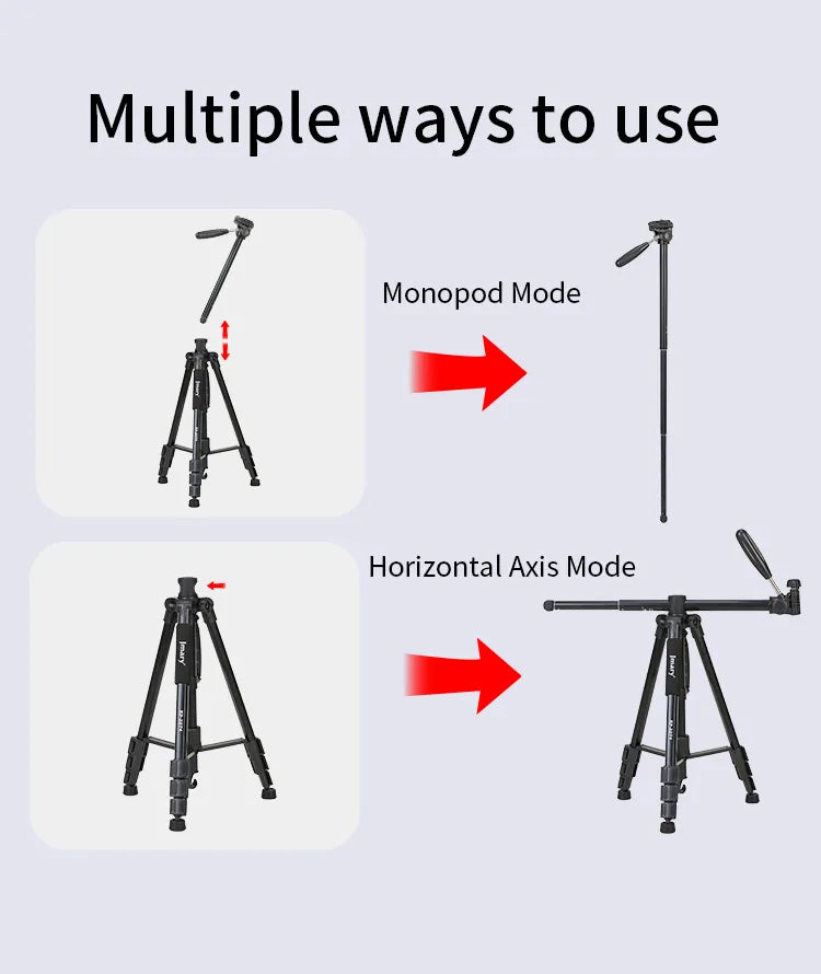 KP-2274 - JMARY - 1.67M 2-in-1 Monopod & Horizontal Axis Tripod