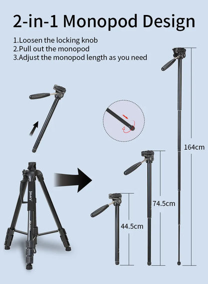 KP-2294 - JMARY - 1.79M 2-in-1 Monopod & Horizontal Axis Tripod