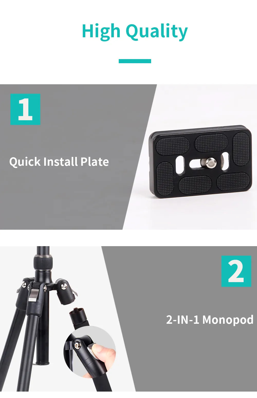 KT325-NB30 -  JMARY - 1.64M 2-in-1 Tripod with panoramic ball head