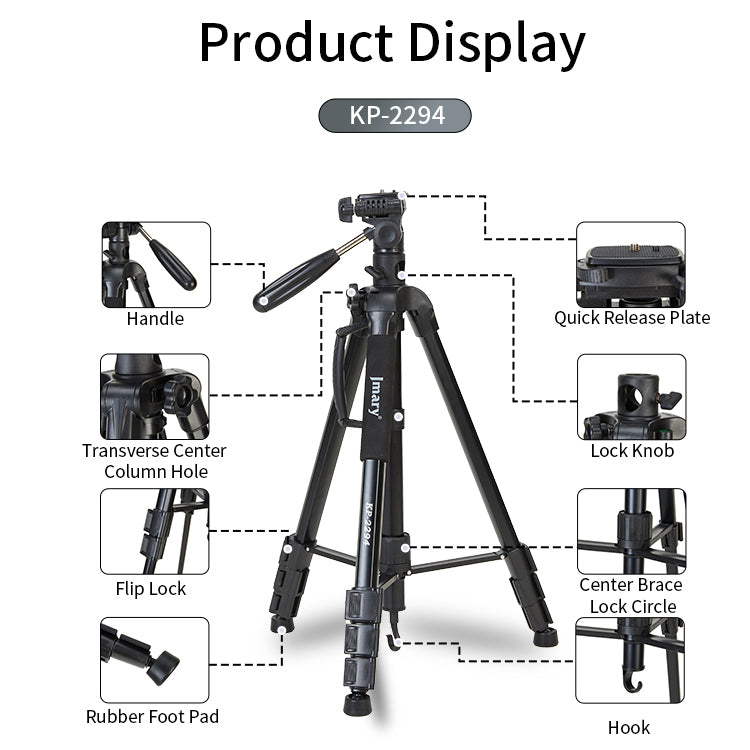 KP-2294 - JMARY - 1.79M 2-in-1 Monopod & Horizontal Axis Tripod