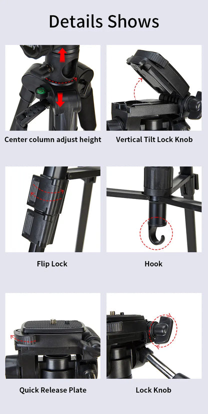 KP-2274 - JMARY - 1.67M 2-in-1 Monopod & Horizontal Axis Tripod