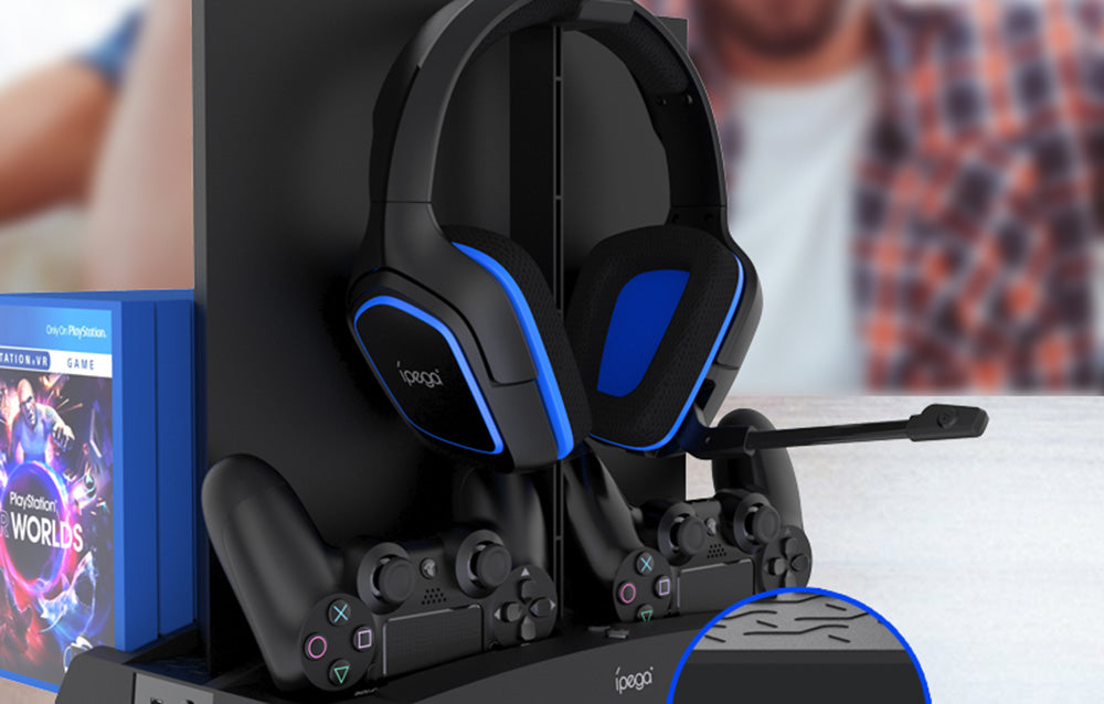 PG-P4009 - IPEGA 6 IN 1 VERTICAL STAND FOR PS4 CONSOLE AND ACCESSORIES