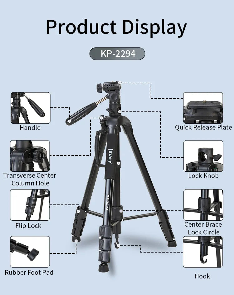 KP-2294 - JMARY - 1.79M 2-in-1 Monopod & Horizontal Axis Tripod