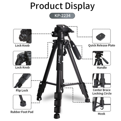 KP-2234 - JMARY - 1.4M Lightweight Aluminum Camera Tripod