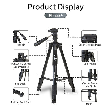KP-2274 - JMARY - 1.67M 2-in-1 Monopod & Horizontal Axis Tripod